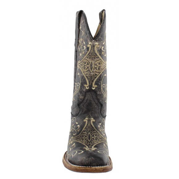 New Circle G Brown Crackle Embroidery Cowgirl Boot - Picture 3 of 7
